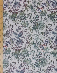 Linen fabric from Russia ''Flowers On White ''
