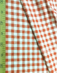 Linen fabric from Russia ''Red and white cell ''