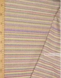 Linen fabric from Russia ''Yellow-blue strips ''