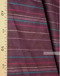 Linen fabric from Russia ''Сolorful stripes on a brown ''