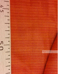Linen fabric from Russia ''Burgundy-orange strips ''