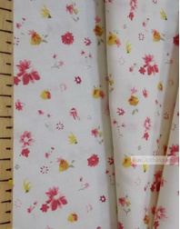 Vintage Fabric Prints by the yard ''Flowers On A Soft Cream Field''}