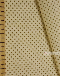 Tissu vintage au metre ''Polka Dot-Brown Dot On The Yellow''}