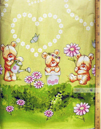 Nursery Fabric by the Yard ''Bears In The Garden''}