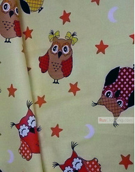 Baby Quilt Fabric by the Yard ''Owls On Yellow''}