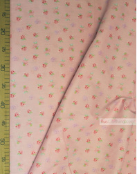 Floral cotton fabric by the yard ''Pink Roses On Pink''}
