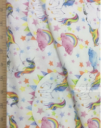 Nursery Print Fabric by the Yard ''Unicorn With Stars''}