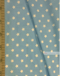 Nursery Fabric by the Yard ''White, Small Star On Blue''}