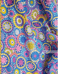 Geometric Print Fabric  ''Blue Circle''}