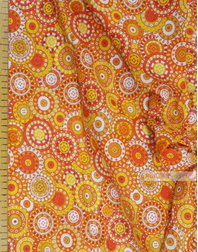 Geometric Print Fabric  ''Orange Circle''}