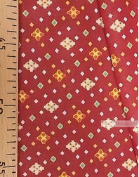 Geometric Print Fabric  ''Yellow-Orange Diamond On Brown''}
