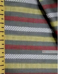 Geometric Print Fabric  ''Strip On Grey''}