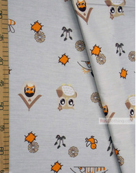 Childrens Fabric by the Yard ''Owls On Gray''}