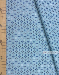 Geometric Print Fabric  ''Wind Rose On Blue''}