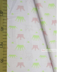 Childrens Fabric by the Yard ''Crowns With Hearts On Milk''}