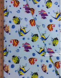 Baby Quilt Fabric by the Yard ''Aquarium Fish''}