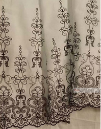 Fabric Embroidery Cotton ''Black Patterns''}