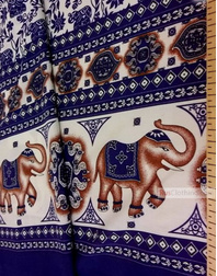 Viscose Fabric by the yard ''Indian Elephant With A Border''}