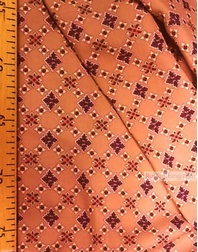 Viscose Fabric by the yard ''Pink Diamond On Beige''}