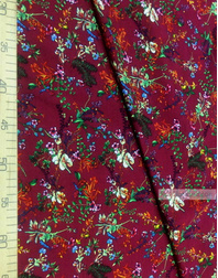 Viscose Fabric by the yard ''Wild Flowers On The Cherry''}