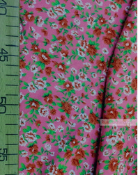 Viscose Fabric by the yard ''White And Pink Roses On Pink''}
