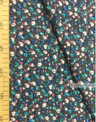 Viscose Fabric by the yard ''Flowers On A Dark Gray Field''}