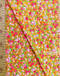 Viscose rayon by the yard ''Pink And White Flowers On Orange''}