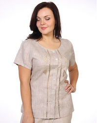 Linen blouse with embroidery ''Ksanka''