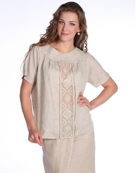 Linen blouse with embroidery ''Kristina''