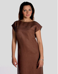Casual linen dress with embroidery ''Sofia''