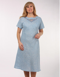 Casual linen dress with embroidery ''Lisa''