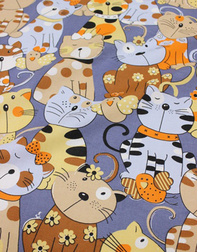 {[en]:Cotton fabric ''Cats''}