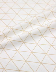 {[en]:Poplin cotton ''Geometric triangles sand''}