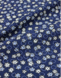 {[en]:Dress cotton with micro fleece ''Small flowers on blue''}