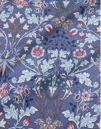 {[en]:Dark Blue cotton fabric ''Floral vignette''}