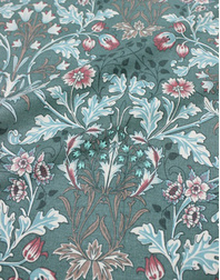 {[en]:Green cotton fabric ''Floral vignette''}