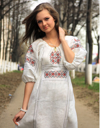 linen dress slavic style