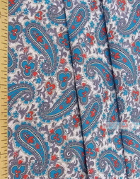 Paisley coton fabric by the yard ''Blue Paisley On White''}