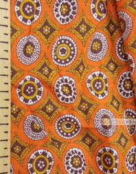 Fabric Folk Decorations by the yard ''Mosaic On Orange''}