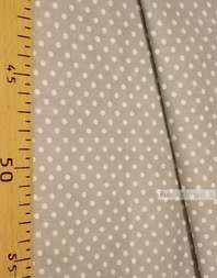 Tissu coton gris au metre ''Small White Polka Dots On Gray''}