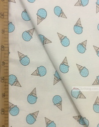 Baby Materials by the Yard ''Turquoise Ice Cream On White''}