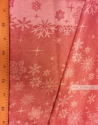 Tissu vintage folklorique au metre ''Red Snowflakes''}