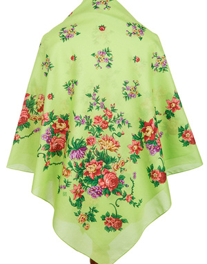 Cotton shawl ''Flower Necklace''