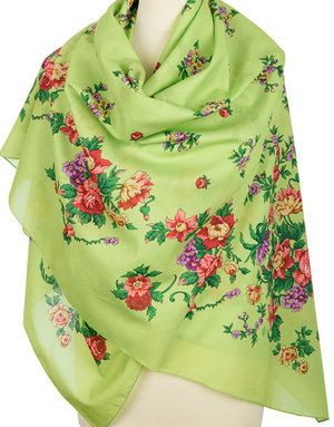 Cotton shawl ''Flower Necklace''