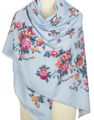 Cotton shawl ''Flower Necklace''