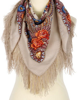 Pavlovo Posad wool shawl Russia ''Charmer''