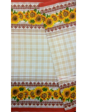 Tissu vintage folklorique au metre ''Sunflowers''}
