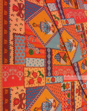 Folklore Fabric by the yard ''Color Flap''}