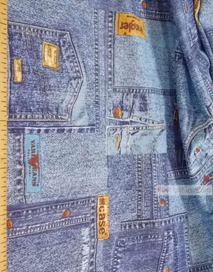 Vintage Fabric Prints by the yard ''Jeans''}