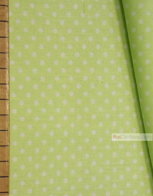 Vintage Fabric Prints by the yard ''Small White Polka Dots On Pale Green''}